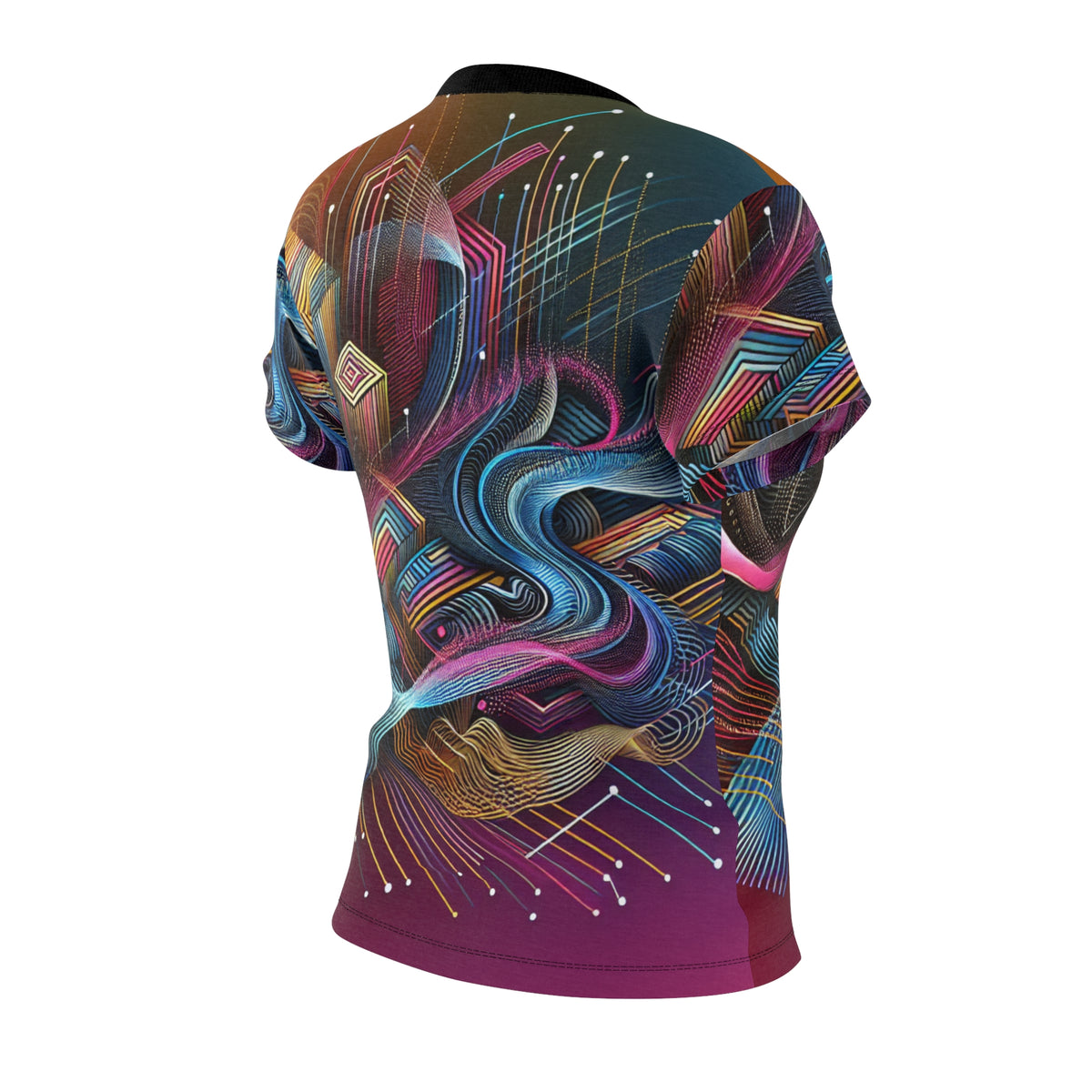 Vibrant Women's Cut & Sew Tee - Colorful Abstract Design