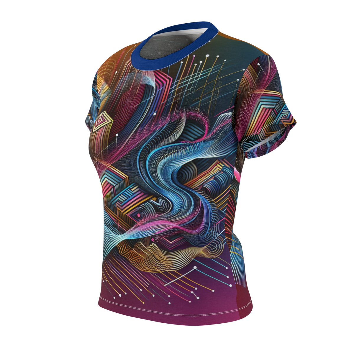 Vibrant Women's Cut & Sew Tee - Colorful Abstract Design