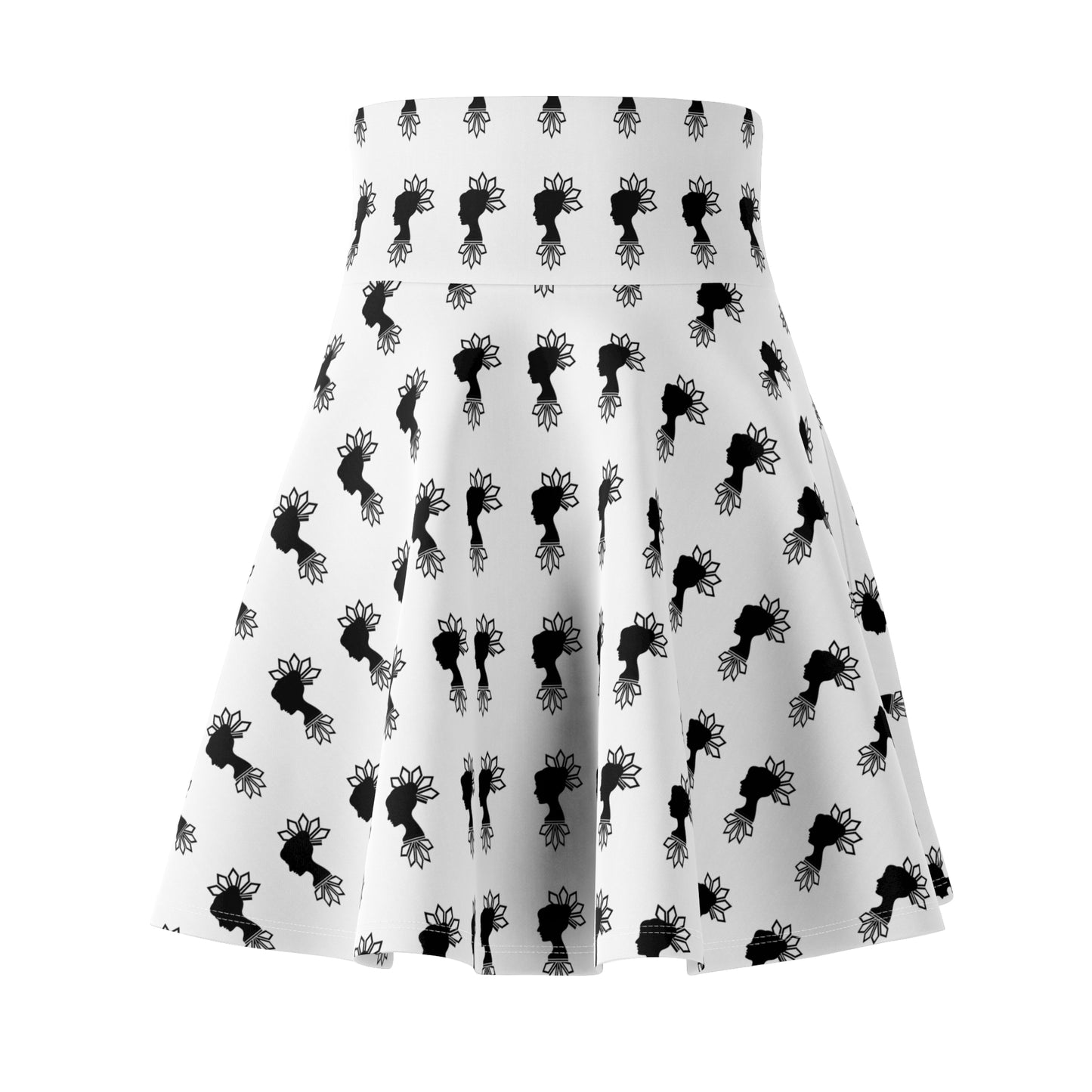 Black Floral Women's Skater Skirt - Casual Spring Fashion